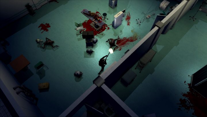 Un superviviente dispara a mutantes entre el equipo hospitalario volcado en Primal Fears.