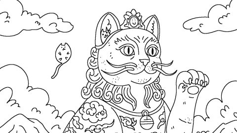 100 Cats Lost in China Find & Color, captura de tela 4