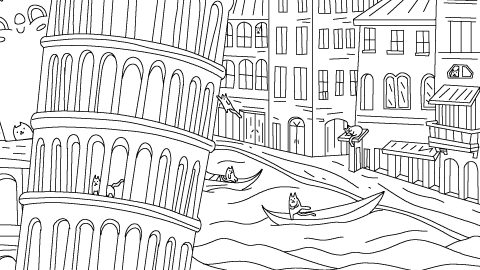 100 Cats Lost in Italy Find & Color 스크린샷 4